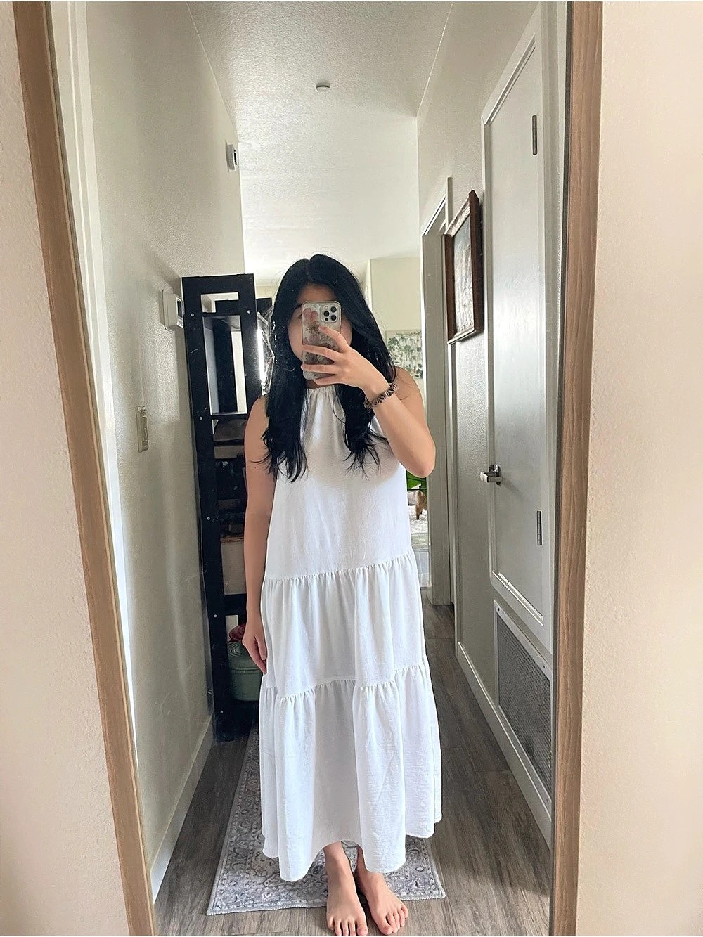 MICHAEL Kors Tiered Maxi Dress in White Size XS Like New